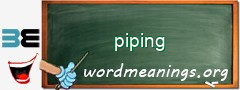 WordMeaning blackboard for piping